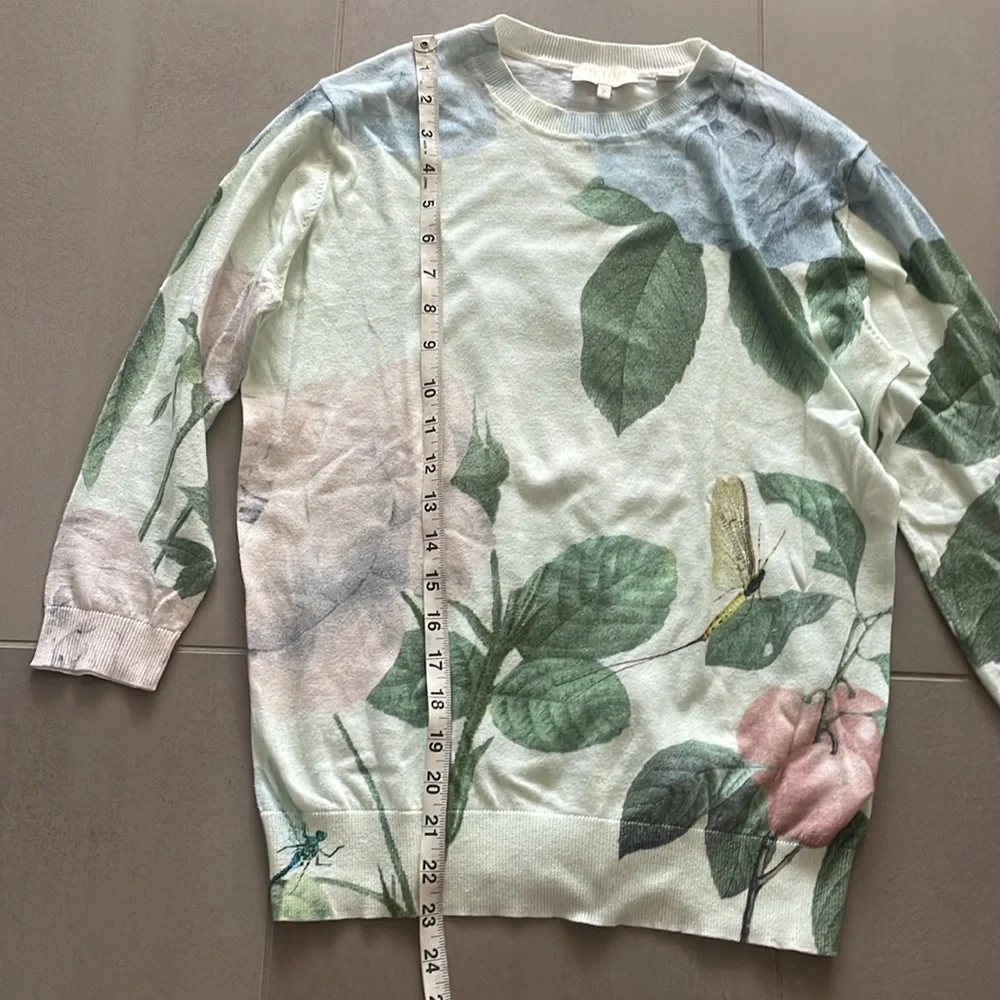 Ted Baker Blue and Green floral insect pullover sweater - Picture 10 of 16